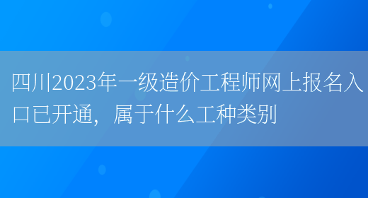 四川2023年一级造价工程师网上报名入口