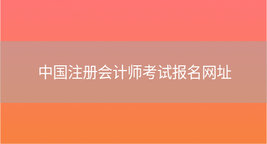 中国注册会计师考试报名网址(图1)